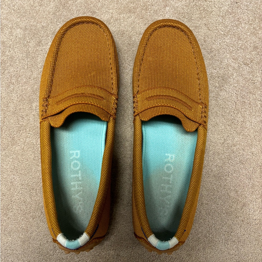 Rothy’s driver shoes cognac
